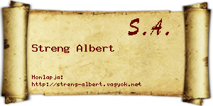 Streng Albert névjegykártya